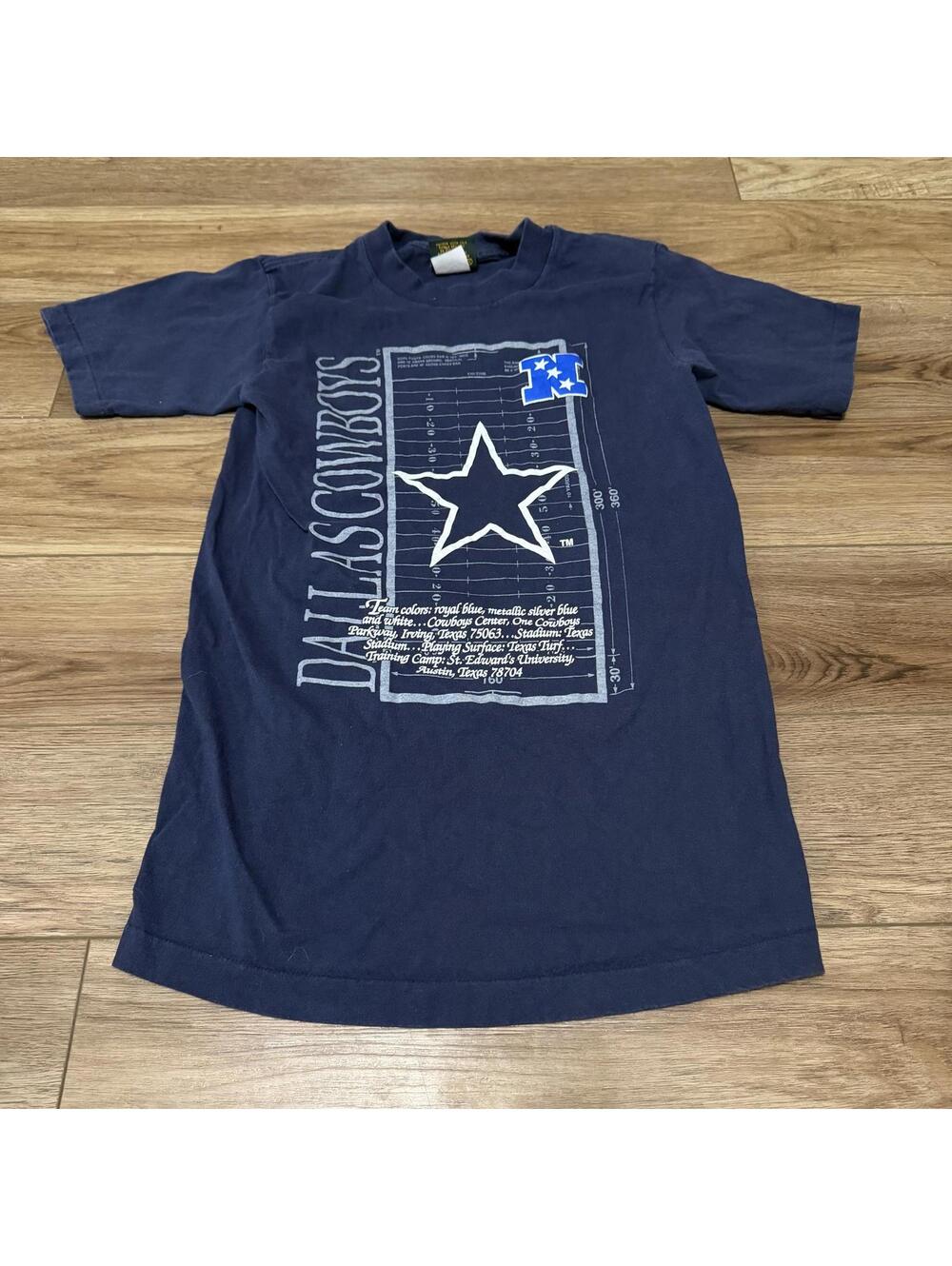 Vtg 90s Dallas Cowboys Blueprint T Shirt M Nutmeg USA Slim